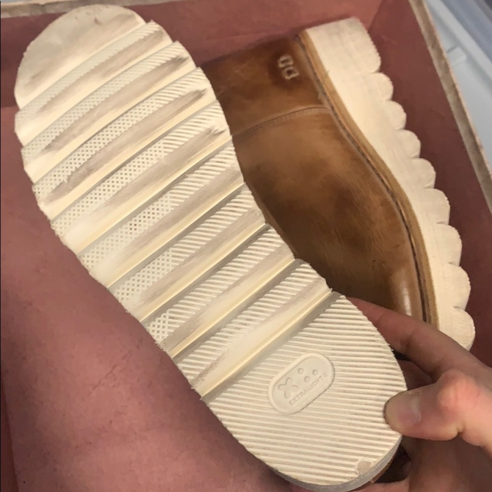 NEW NIB BED STU $265 TAN RUSTIC LYDYI PLATFORM LEA - Picture 7 of 8